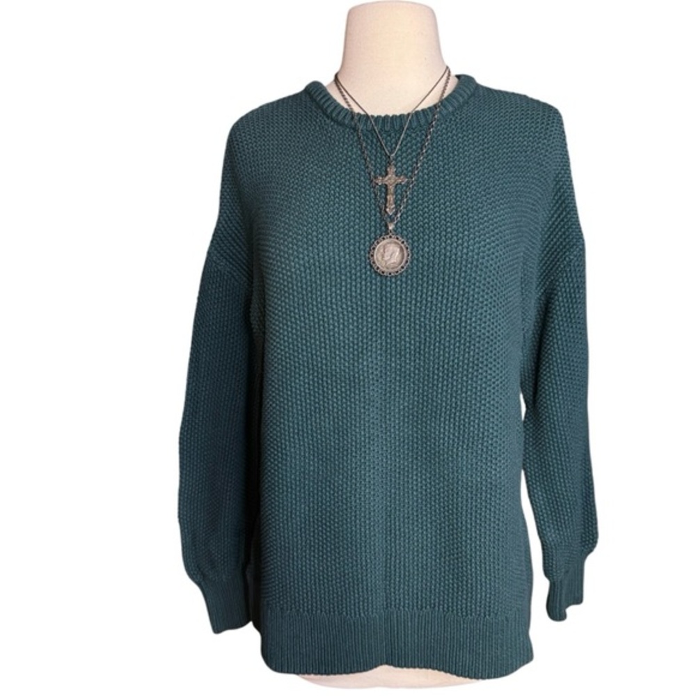Forest core 100% Cotton Forest Green Sweater Small Tunic Length Goblin Core